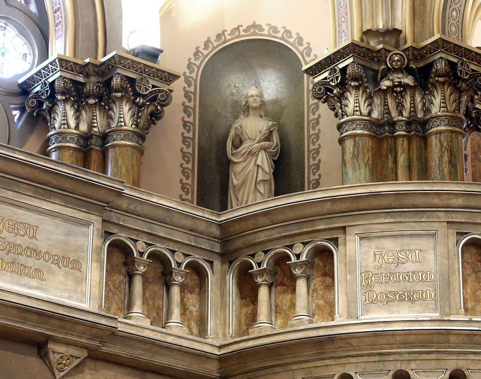 Agatha statue in Mary of the Angels Chapel